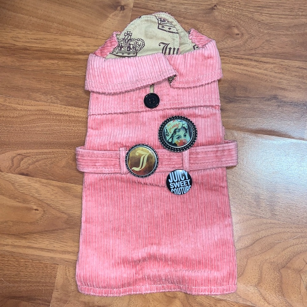NWT Original Juicy Couture Super Rare Corduroy Doggy Couture Peacoat